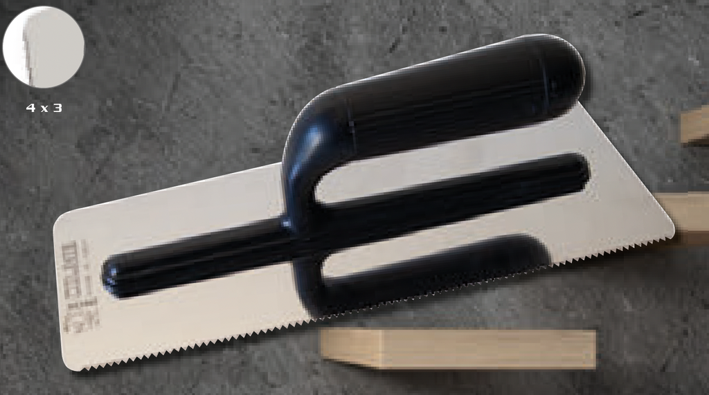 DENTED TROWEL INOX 280 x 120 x 0,6