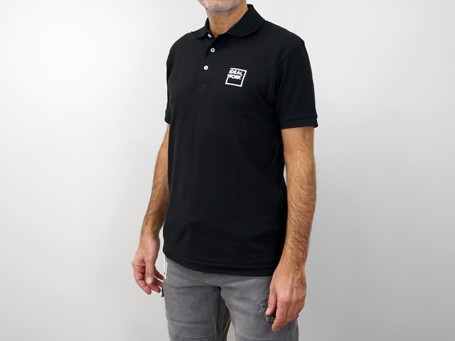 BLACK POLO SHIRT IDEAL WORK® SHORT SLEEVE - SIZE S