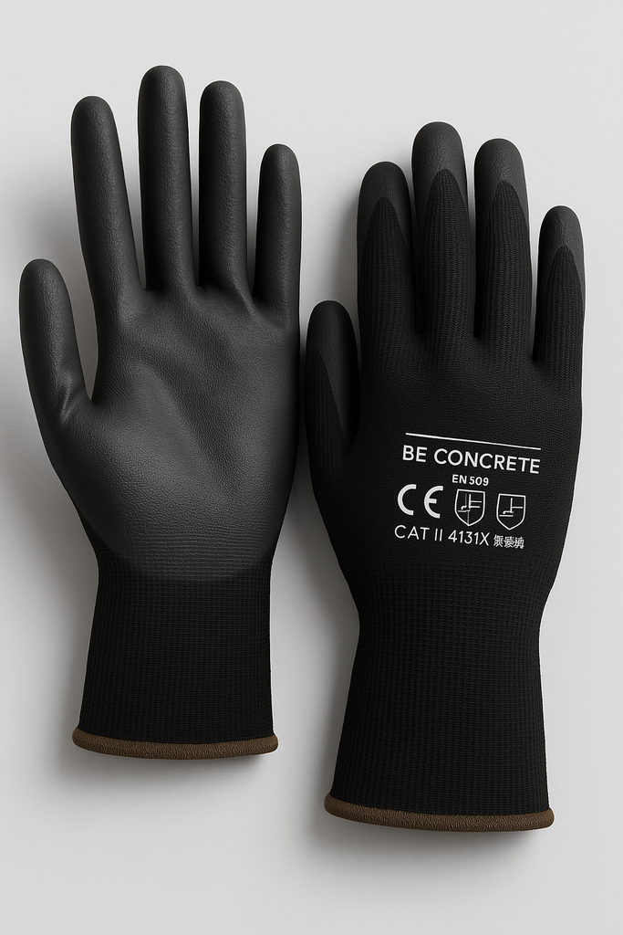 Black gloves - PU palm - L (10 pairs)