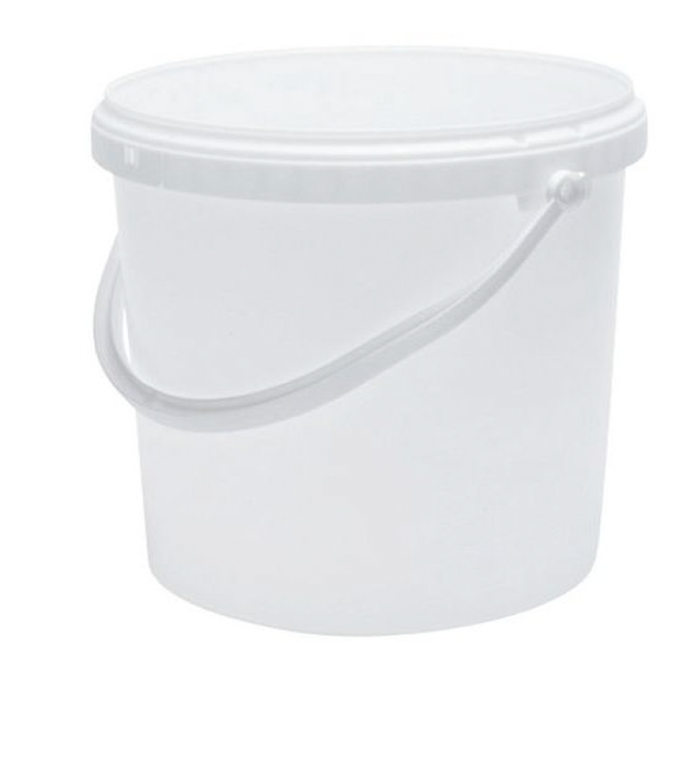 12,5 liter emmer wit met kunstofbeugel, zonder deksel wit