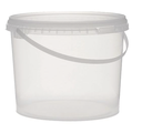 3,1 liter emmer transparant met kunstofbeugel, incl. klikdeksel